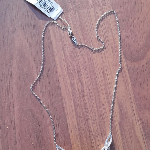 Eliot Danori, Pave Leaf Cubic Zirconia Necklace - Picture 2 of 9